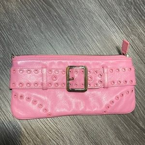Isabella Fiore pink wristlet clutch